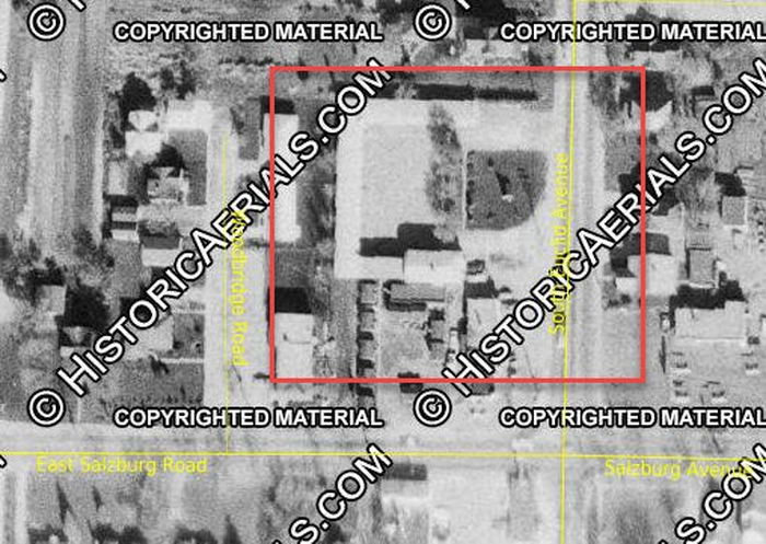 Pauls Motel of Bay City (Hammerbachers Motel) - 1965 Aerial - Motel Building (newer photo)